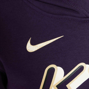 NIKE JR MBAPPE CLUB FLEECE HOODY GRAND PURPLE/IVORY
