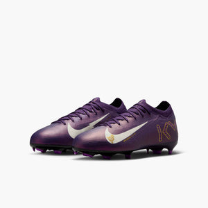 NIKE JR ZM VAPOR 16 PRO FG MBAPPE GRAND PURPLE/IVORY