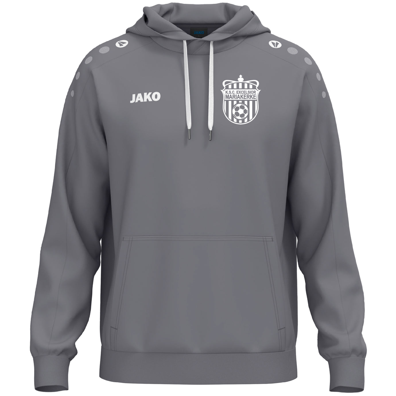 JAKO JR KSC EXCELSIOR MARIAKERKE SWEATER MET KAP ONE COTTON GRIJS