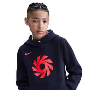 NIKE JR HAALAND CLUB FLEECE HOODY BLACKENED BLUE