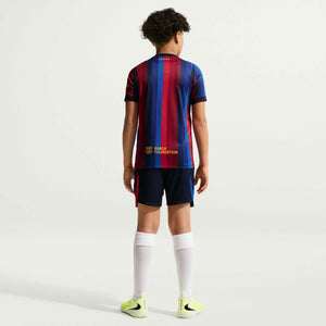 NIKE JR BARCELONA 26-27 HOME SHORT BLACKENED BLUE/MINERAL YELLOW