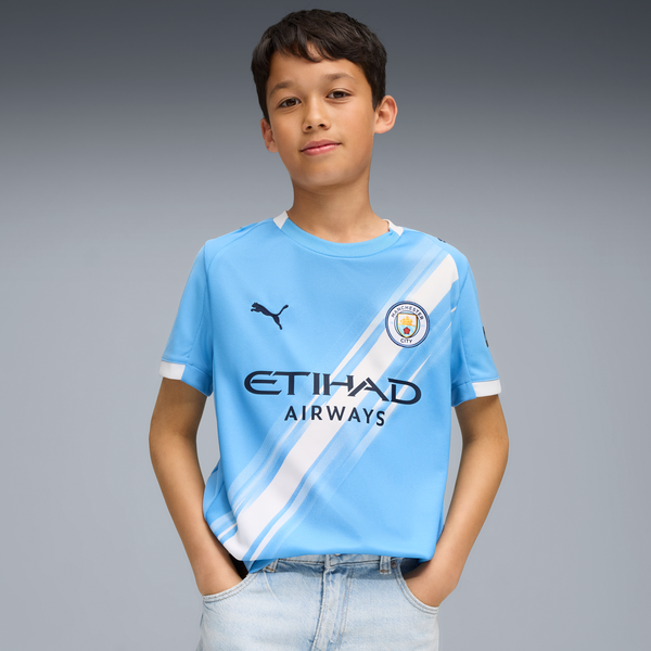 PUMA JR CITY 25-26 HOME JERSEY TEAM LIGHT BLUE/WHITE