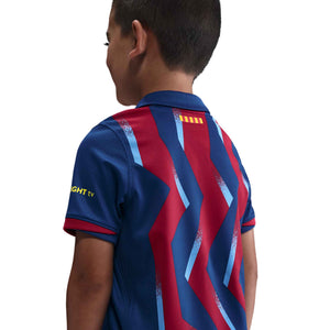 NIKE JR BARCELONA 25-26 FOURTH LB KIT GYM BLUE/SALSA RED