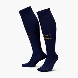 NIKE BARCELONA 26-27 HOME SOCK BLACKENED BLUE/MINERAL YELLOW