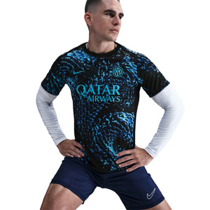 NIKE INTER 25-26 PRE-MATCH JERSEY CHLORINE BLUE/BLACK