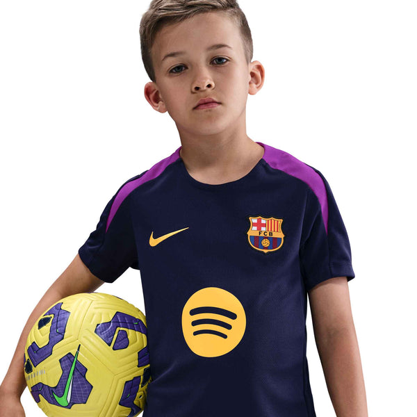 NIKE JR BARCELONA 25-26 STRIKE SS TOP IMPERIAL PURPLE/MIDWEST GOLD