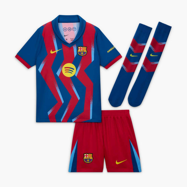 NIKE JR BARCELONA 25-26 FOURTH LB KIT GYM BLUE/SALSA RED