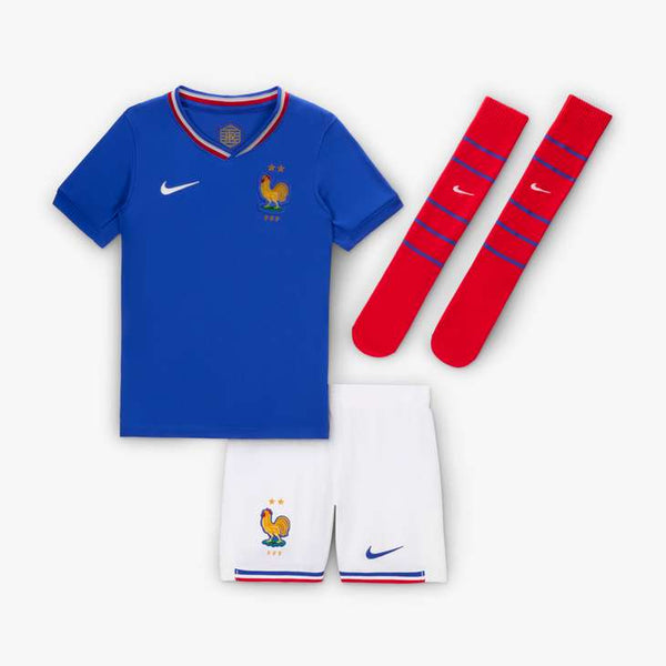 NIKE JR FRANKRIJK EURO24 LB HOME KIT BRIGHT BLUE/UNIVERSITY RED