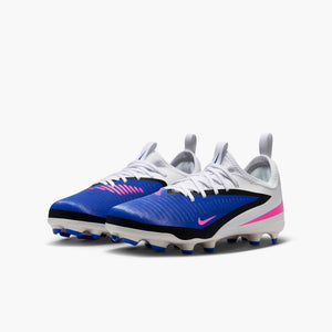 NIKE JR PHANTOM 6 LOW ACADEMY FG RACER BLUE/PINK BLAST