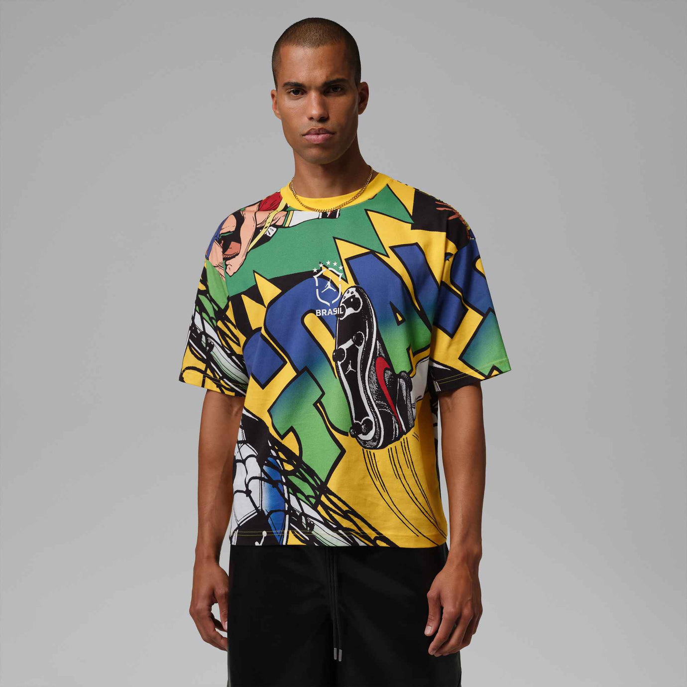 NIKE BRAZIL WC26 JORDAN ESSENTIALS TEE VARSITY MAIZE