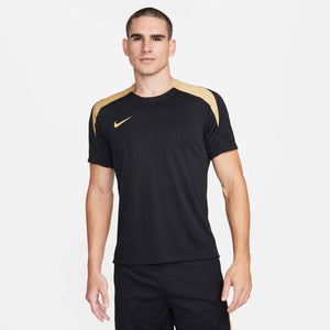 NIKE DRI-FIT STRIKE SS TOP BLACK/JERSEY GOLD/METALL