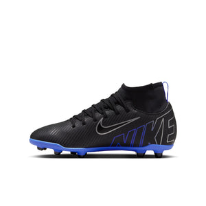 NIKE JR ZOOM MERCURIAL SUPERFLY 9 CLUB FG BLACK/CHROME/HYPER ROYAL