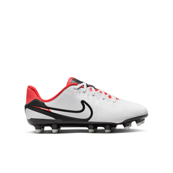 NIKE JR TIEMPO LEGEND 10 ACADEMY FG WHITE/BLACK/BRIGHT CRIMSON