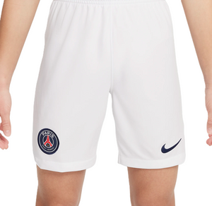 NIKE JR PSG 23-24 AWAY SHORT WHITE/MIDNIGHT NAVY