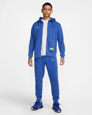 NIKE BARCELONA 24-25 CLUB FLEECE FULL-ZIP HOODY HYPER ROYAL/LIME BLAST