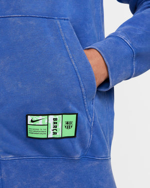 NIKE BARCELONA 24-25 CLUB FLEECE FULL-ZIP HOODY HYPER ROYAL/LIME BLAST