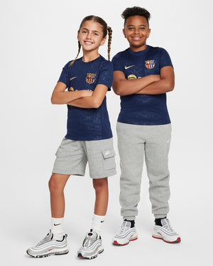 NIKE JR BARCELONA 24-25 PRE-MATCH SS TOP MIDNIGHT NAVY