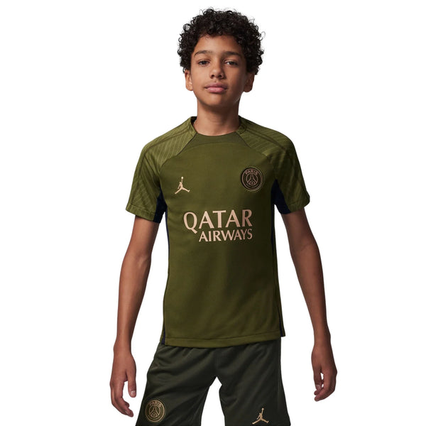 NIKE JR PSG 23-24 STRIKE SS TOP ROUGH GREEN/HEMP