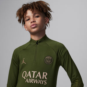 NIKE JR PSG 23-24 STRIKE DRILL TOP ROUGH GREEN/HEMP