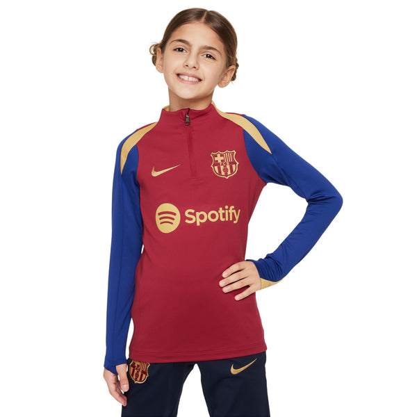 NIKE JR BARCELONA 23-24 STRIKE DRILL TOP NOBLE RED/DEEP ROYAL BLUE