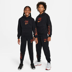 NIKE JR CR7 CLUB FLEECE PANT BLACK/LT CRIMSON