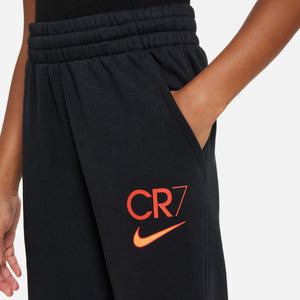 NIKE JR CR7 CLUB FLEECE PANT BLACK/LT CRIMSON