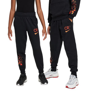 NIKE JR CR7 CLUB FLEECE PANT BLACK/LT CRIMSON