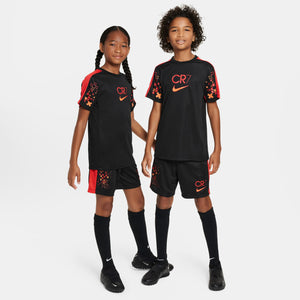 NIKE JR CR7 DRI-FIT SHORT BLACK/LT CRIMSON