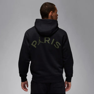 NIKE PSG 23-24 FLEECE HOODIE BLACK/CARGO KHAKI