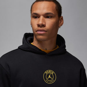 NIKE PSG 23-24 FLEECE HOODIE BLACK/CARGO KHAKI