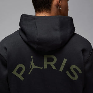 NIKE PSG 23-24 FLEECE HOODIE BLACK/CARGO KHAKI