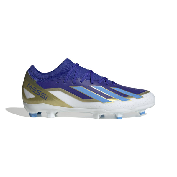 ADI X CRAZYFAST LEAGUE MESSI FG SILVER LUCID BLUE/GOLD/WHITE