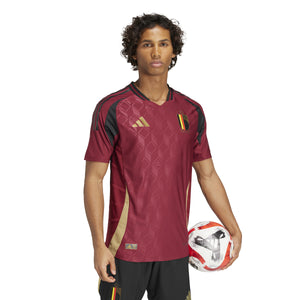 ADI BELGIË EURO24 AUTHENTIC HOME JERSEY BURGUNDY/GOLD