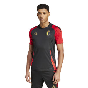 ADI BELGIË EURO24 TR JERSEY BLACK/SCARLET RED