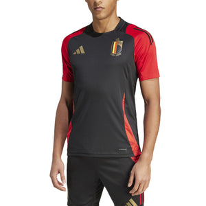 ADI BELGIË EURO24 TR JERSEY BLACK/SCARLET RED