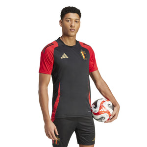 ADI BELGIË EURO24 TR JERSEY BLACK/SCARLET RED