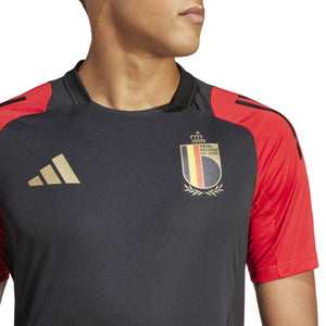 ADI BELGIË EURO24 TR JERSEY BLACK/SCARLET RED