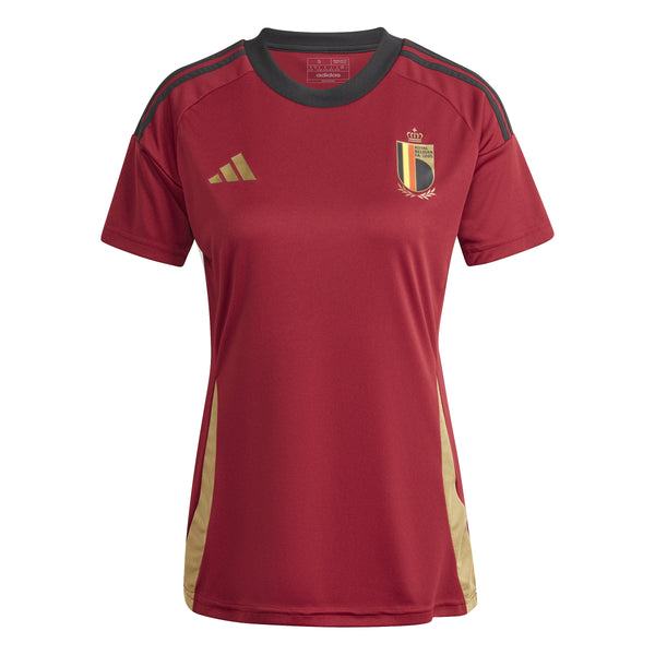 ADI BELGIE EURO24 WOMEN FAN SHIRT BURGUNDY/GOLD