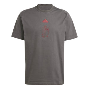 ADI BELGIË EURO24 TRAVEL TEE GREY/BURGUNDY