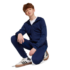 ADI JR TIRO 25 FULL ZIP HOODY TEAM NAVY BLUE
