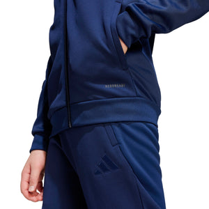ADI JR TIRO 25 FULL ZIP HOODY TEAM NAVY BLUE
