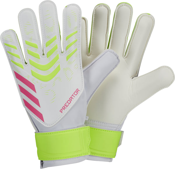 ADI JR PREDATOR GLOVE TRAINING WHITE/LUCID LEMON/PINK