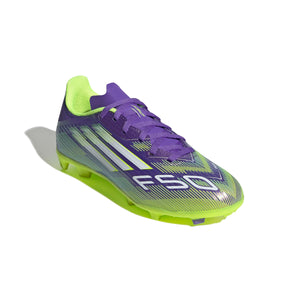 ADI JR F50 LEAGUE FG PURPLE RUSH/LUCID LEMON