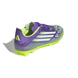 ADI JR F50 LEAGUE FG PURPLE RUSH/LUCID LEMON