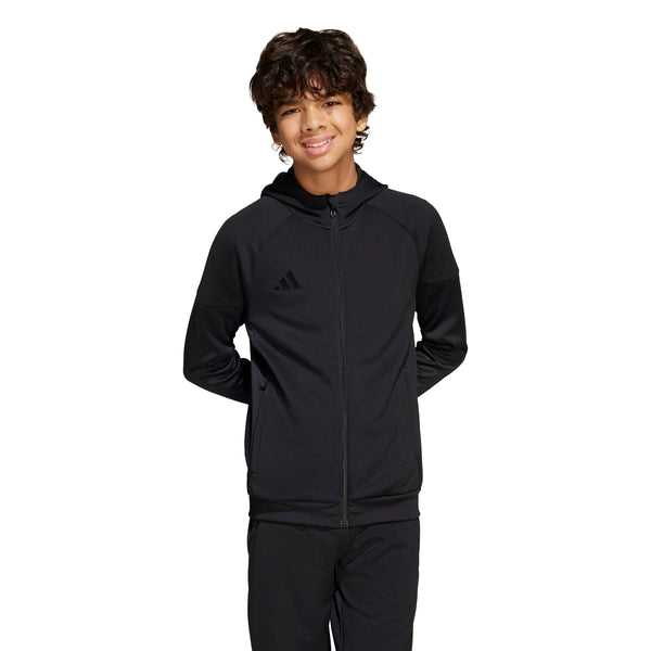ADI JR TIRO 25 FULL ZIP HOODY BLACK