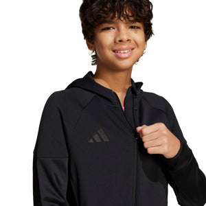 ADI JR TIRO 25 FULL ZIP HOODY BLACK
