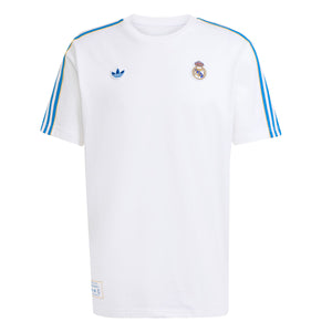 ADI REAL 25-26 ICON TEE WHITE/BLUE BIRD