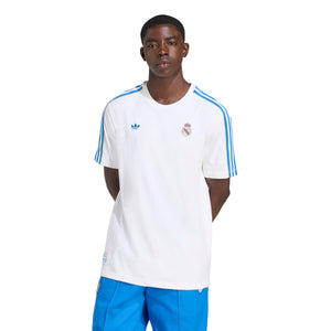 ADI REAL 25-26 ICON TEE WHITE/BLUE BIRD