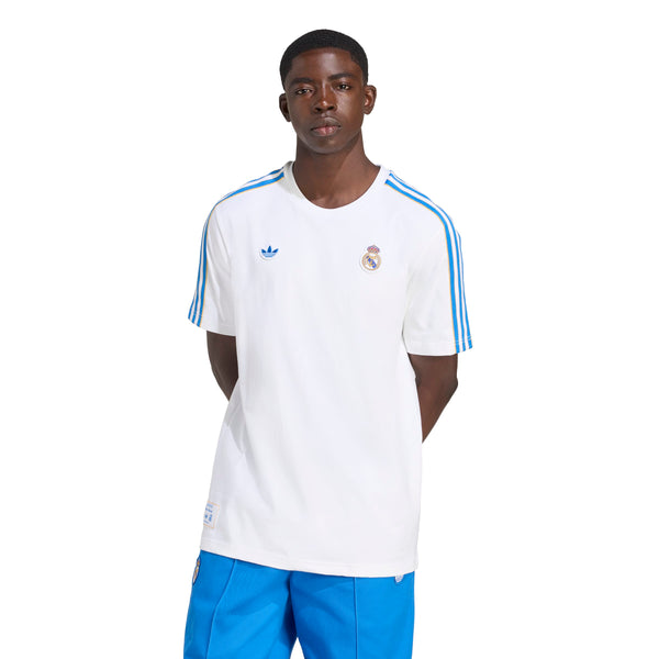 ADI REAL 25-26 ICON TEE WHITE/BLUE BIRD
