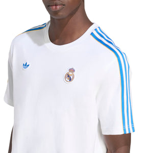 ADI REAL 25-26 ICON TEE WHITE/BLUE BIRD